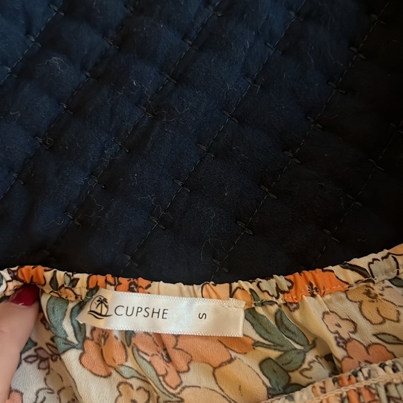 CUPSHE Orange & Blue Floral Long Sleeve Dress - Picture 3 of 3